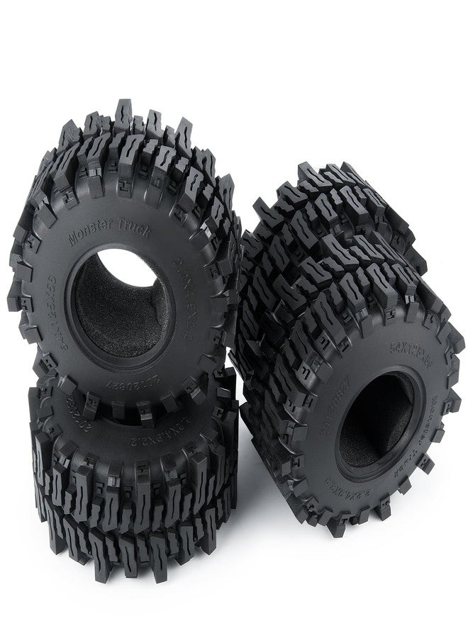 RCHUBAM 2.2" RC Crawler Tires 4Pcs Deep Claw Tread Mud Terrain Rubber Wheel Tires with Insert Foam 125 * 56mm for for 1/10 RC Crawler Wraith SCX10 AXI03004 Capra Axial SCX10 Upgrade Accessories - Image 5